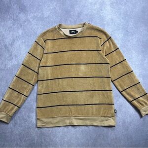 Stussy Men's Tan Striped Sweater